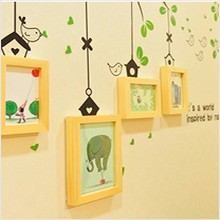 地中海客厅实木照片墙